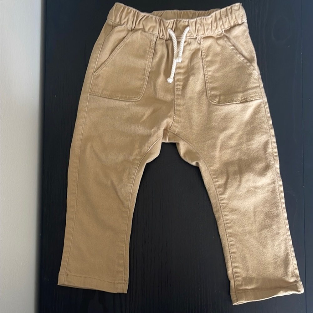 H&M Tan Elastic Waist Kids Pants